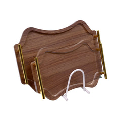TRAY SET 2 PC WOODEN IR JC-4 Default Title - MamasJan Crockery