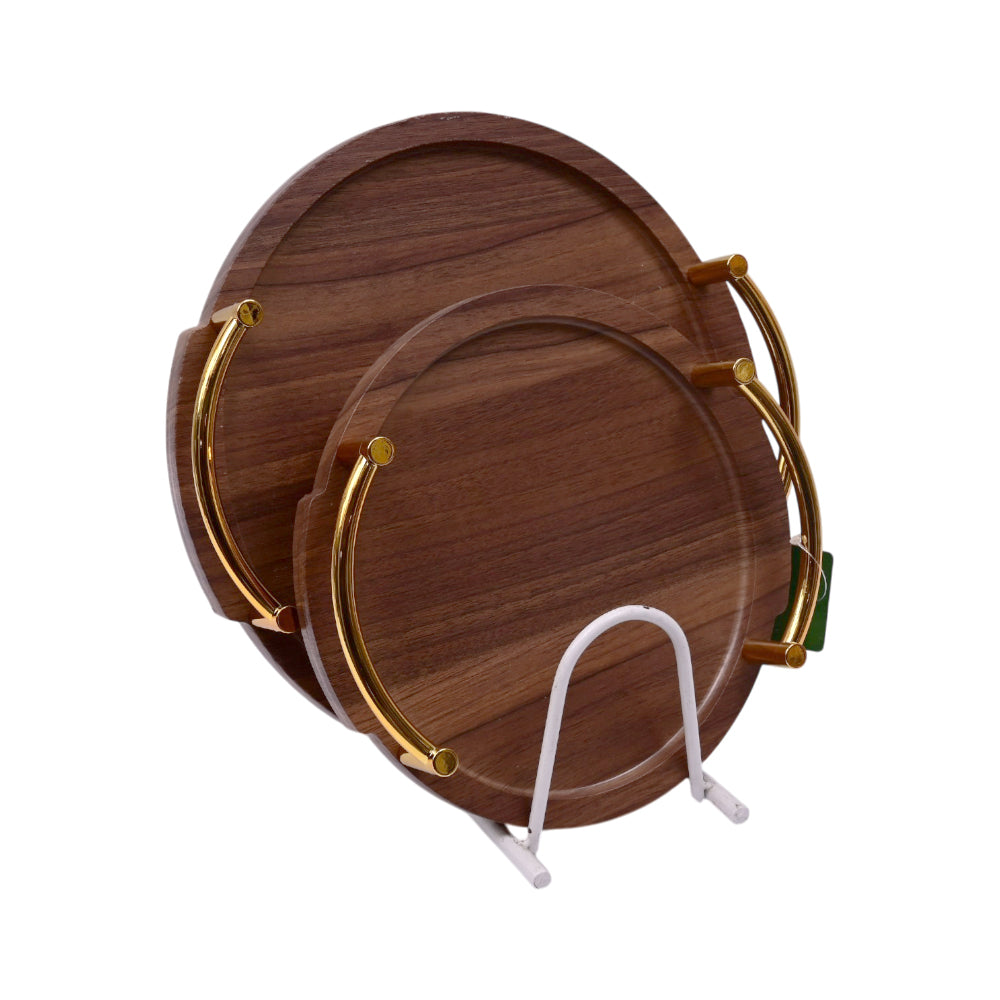 TRAY SET 2 PC WOODEN IR JC-5 Default Title - MamasJan Crockery