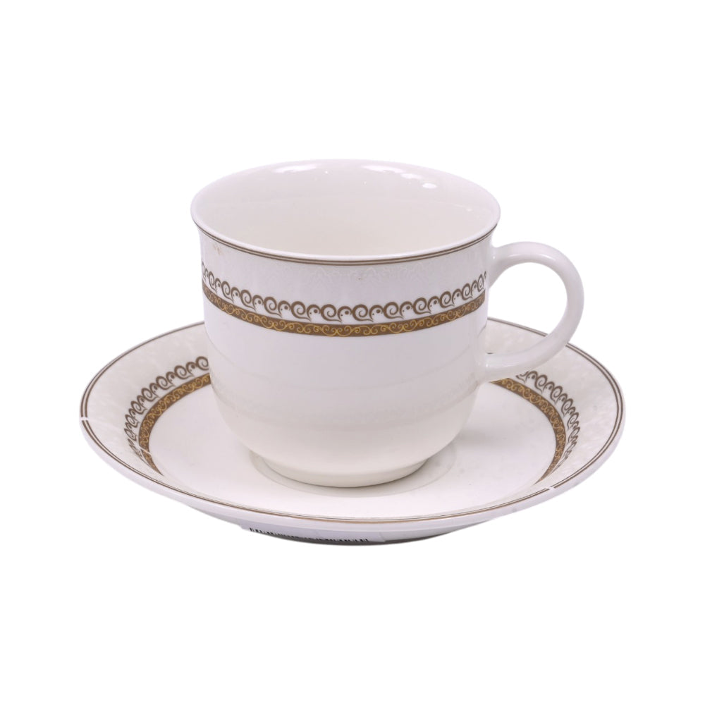 CUP SAUCER BONE CHINA WR 02589 RC-Pack of 6 Default Title - MamasJan Crockery