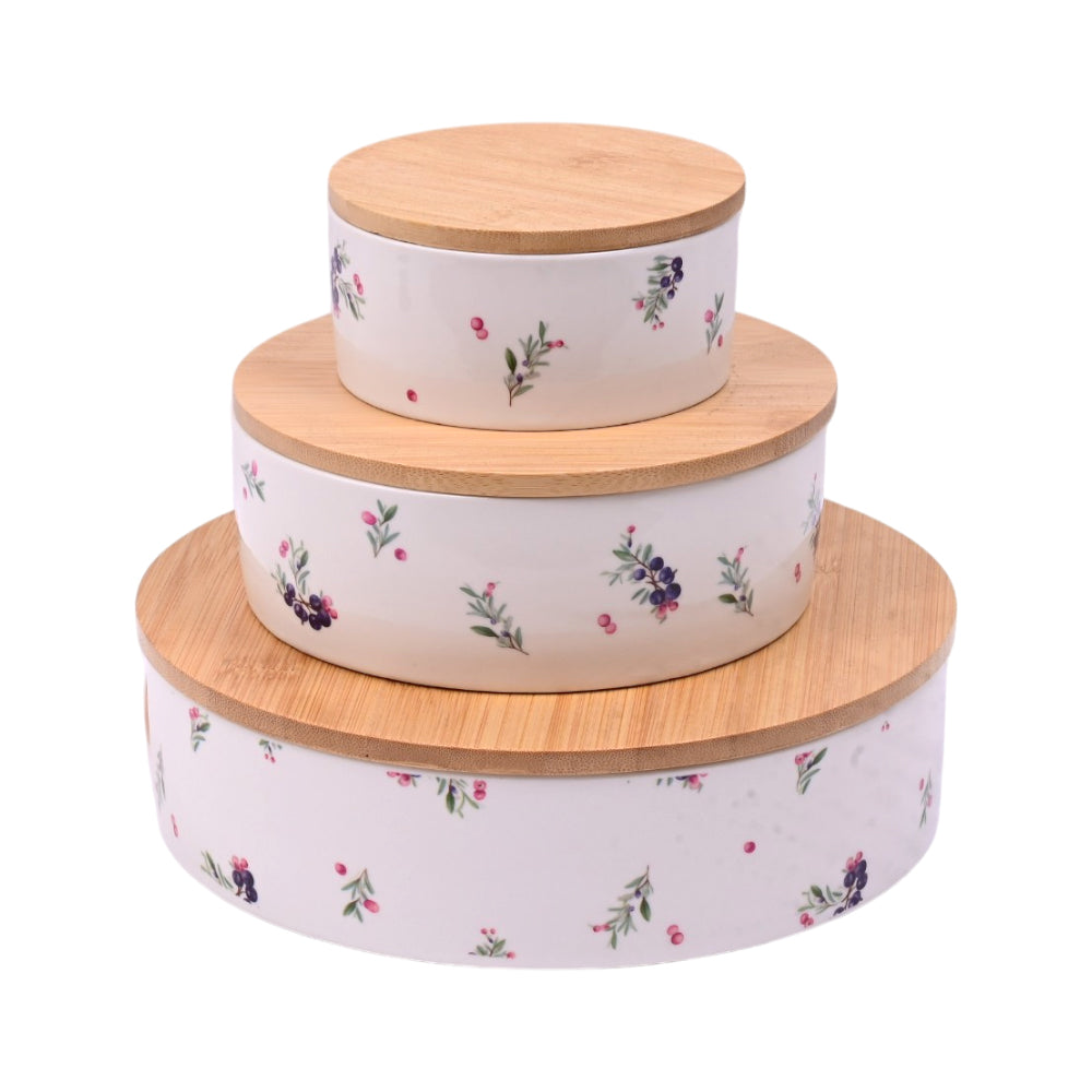BOWL SET 3 PC WITH COVER HF56 HFE Default Title - MamasJan Crockery