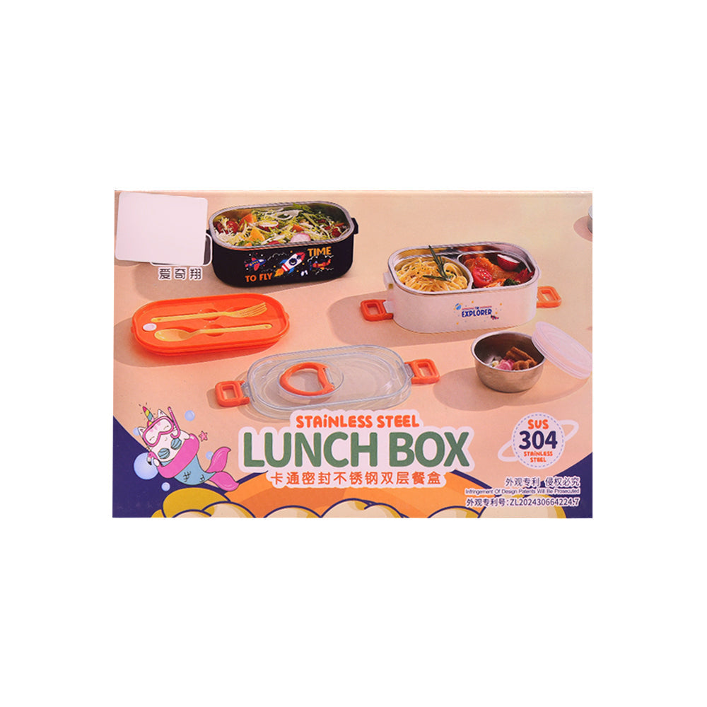 D-25 SS KIDS 2PORTION LUNCH BOX ASST IR Default Title - MamasJan Toys