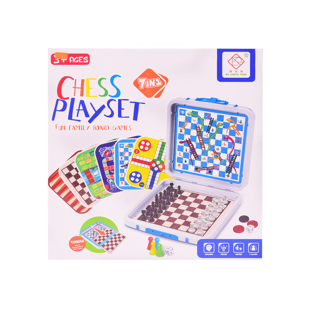 JF378-182 CHESS PLAYSET 7IN1 IR Default Title - MamasJan Toys