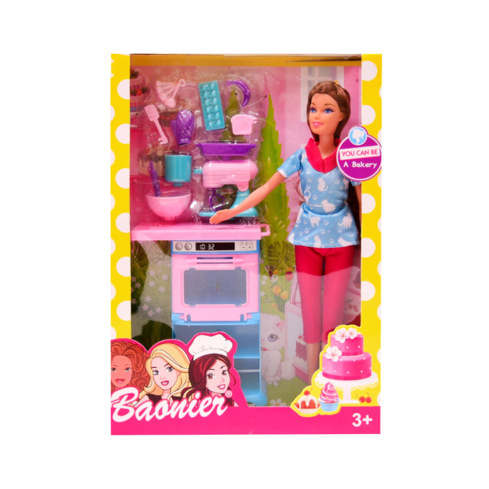 JJ8687-1 BAARIER CHEF DOLL IR Default Title - MamasJan Toys