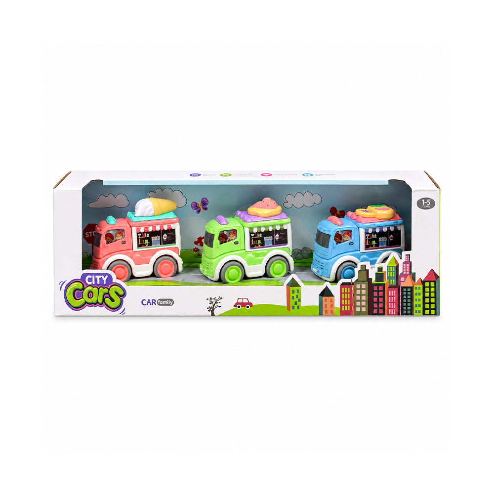 2637-3 CITY PULL-BACK ICECREAM 3PC DINKEY SET IR Default Title - MamasJan Toys