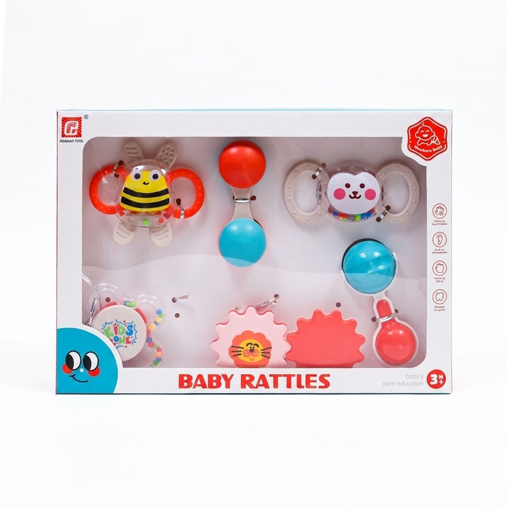 D252 BABY RATTLES 6PC SET IR Default Title - MamasJan Toys