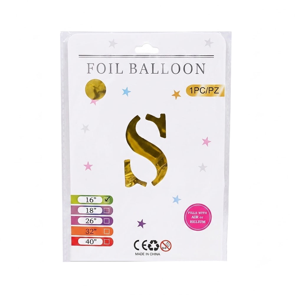 FOIL BALLOON LETTER S Default Title - MamasJan Toys