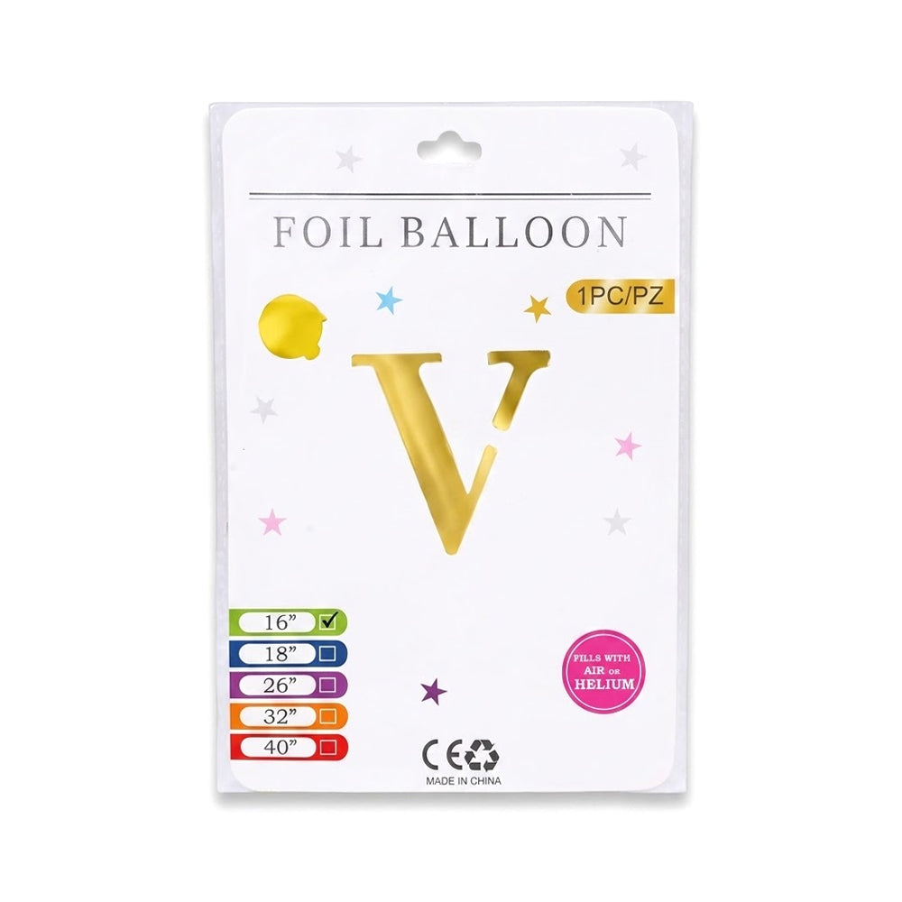 FOIL BALLOON LETTER V Default Title - MamasJan Toys