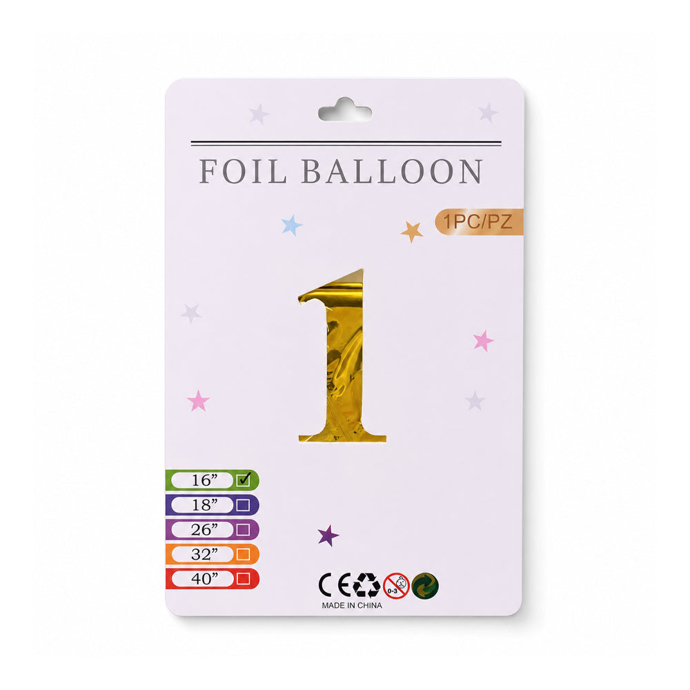 FOIL BALLOON NUMBER 1 Default Title - MamasJan Toys