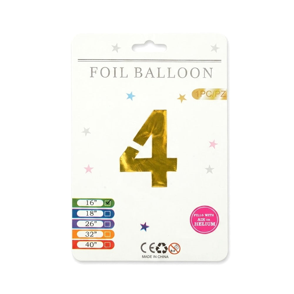 FOIL BALLOON NUMBER 4 Default Title - MamasJan Toys