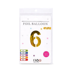 FOIL BALLOON NUMBER 6 Default Title - MamasJan Toys