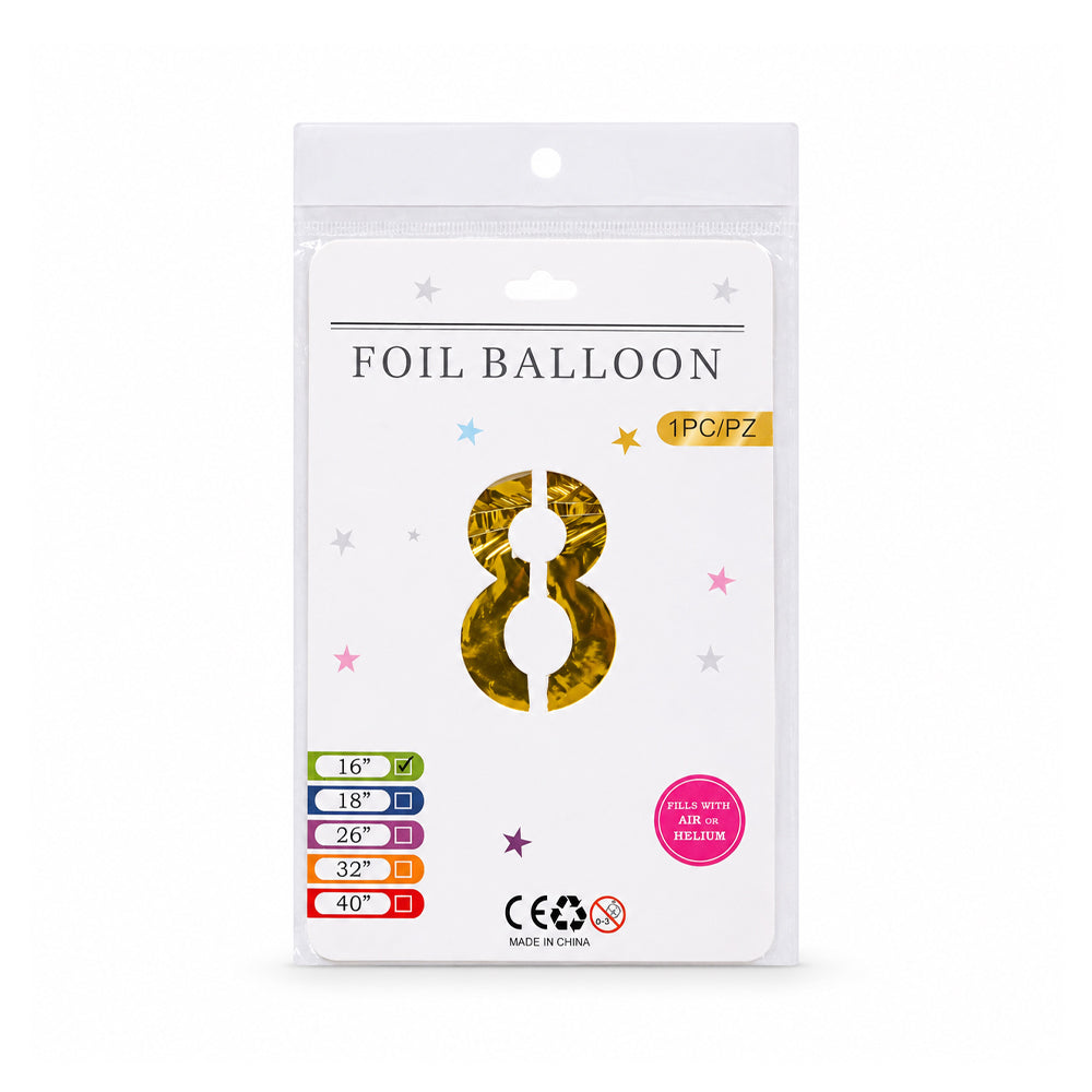 FOIL BALLOON NUMBER 8 Default Title - MamasJan Toys