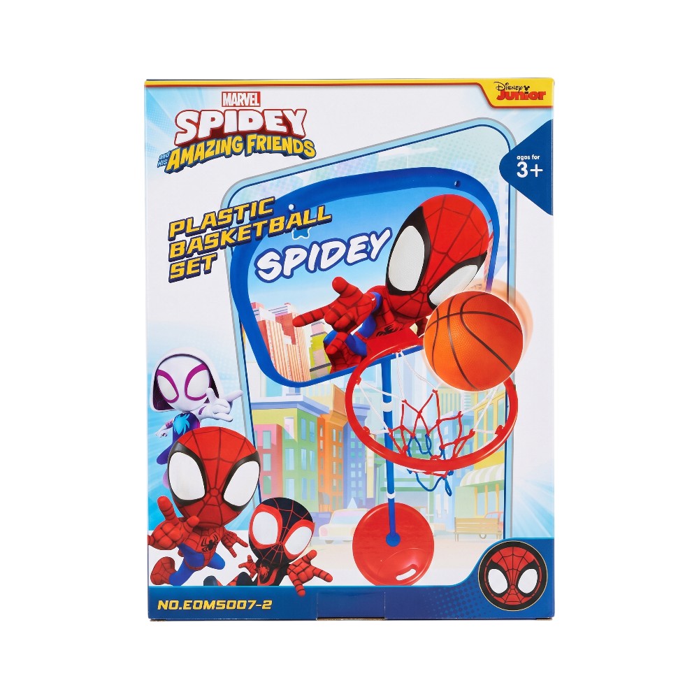EOMS007-2 BASKET BALL WITH STAND SPIDERMAN H.B Default Title - MamasJan Toys