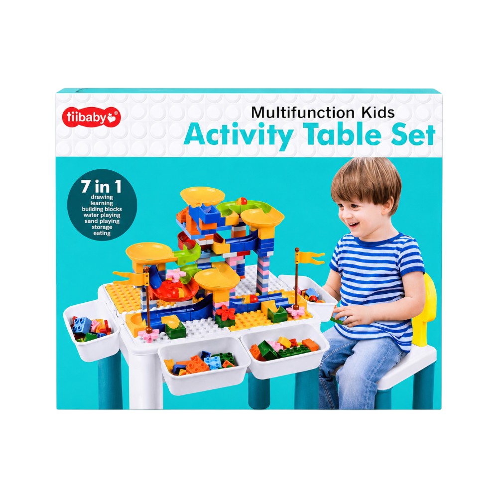 88607 ACTIVITY TABLE BLOCK SET 7IN1 IR Default Title - MamasJan Toys