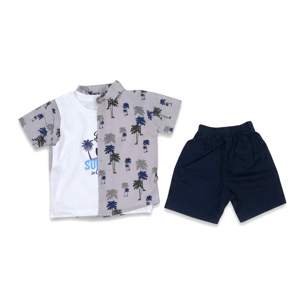 BOYS S/S 3PC KNICKER SUIT 2662 ZHW-26 18-24M GREY MINIMAX SU Default Title - MamasJan KidsWear
