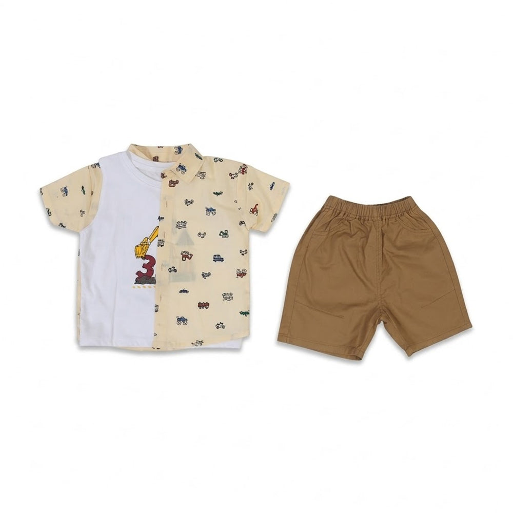 BOYS S/S 3PC KNICKER SUIT SKIN ZHS-26 18-24M 2676 Default Title - MamasJan KidsWear