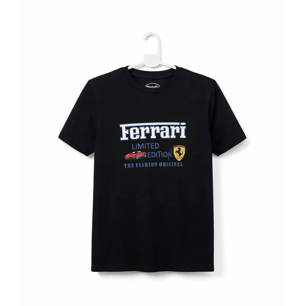BOYS S/S ROUND NECK T-SHIRT BLACK ZHS-26 9-10 YEAR 2638 Default Title - MamasJan KidsWear