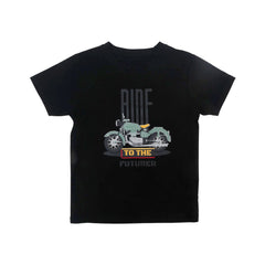 BOYS S/S ROUND NECK T-SHIRT BLACK ZHS-26 5-6 YEAR 2651 Default Title - MamasJan KidsWear