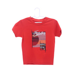 BOYS S/S ROUND NECK T-SHIRT RED ZHS-26 5-6 YEAR 2645 Default Title - MamasJan KidsWear