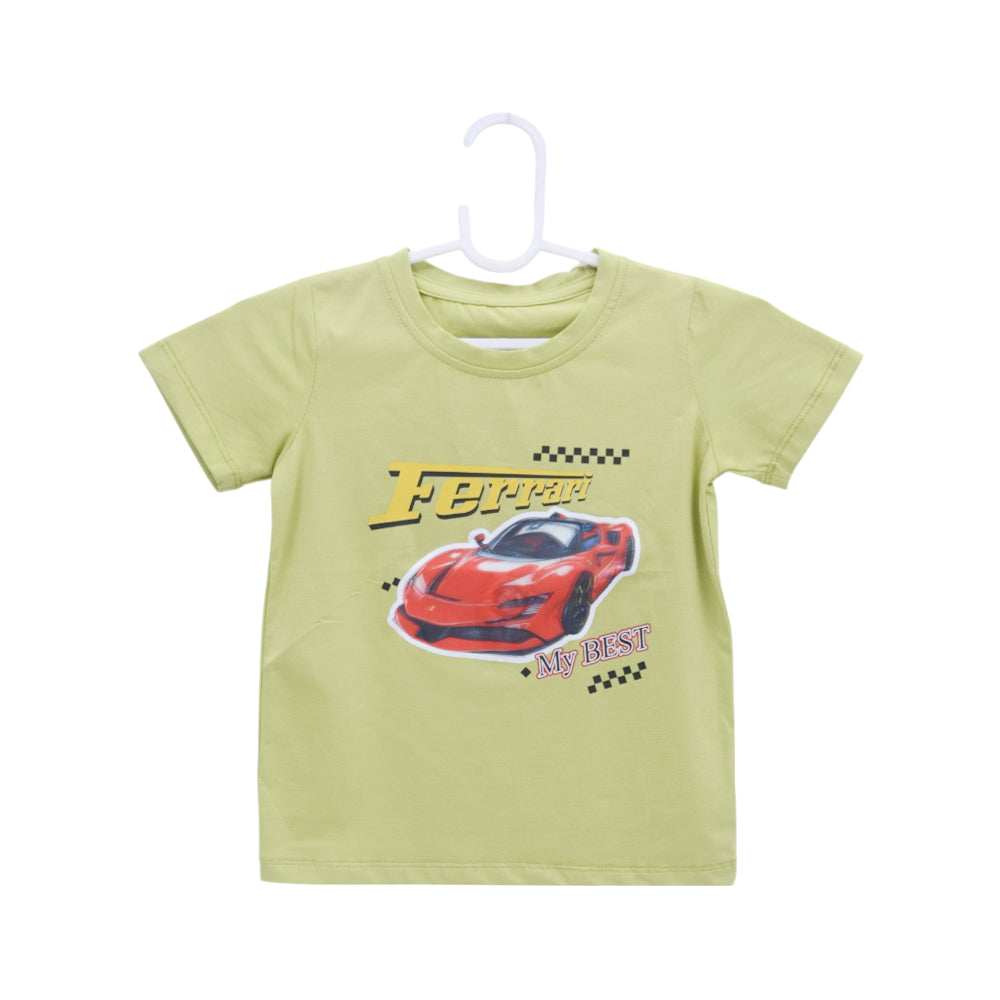 BOYS S/S ROUND NECK T-SHIRT GREEN ZHS-26 18-24M 2623 Default Title - MamasJan KidsWear