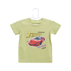 BOYS S/S ROUND NECK T-SHIRT GREEN ZHS-26 18-24M 2623 Default Title - MamasJan KidsWear