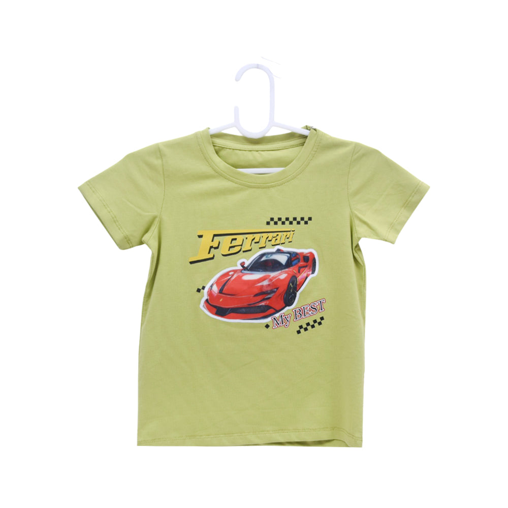 BOYS S/S ROUND NECK T-SHIRT GREEN ZHS-26 2-3 YEAR 2623 Default Title - MamasJan KidsWear