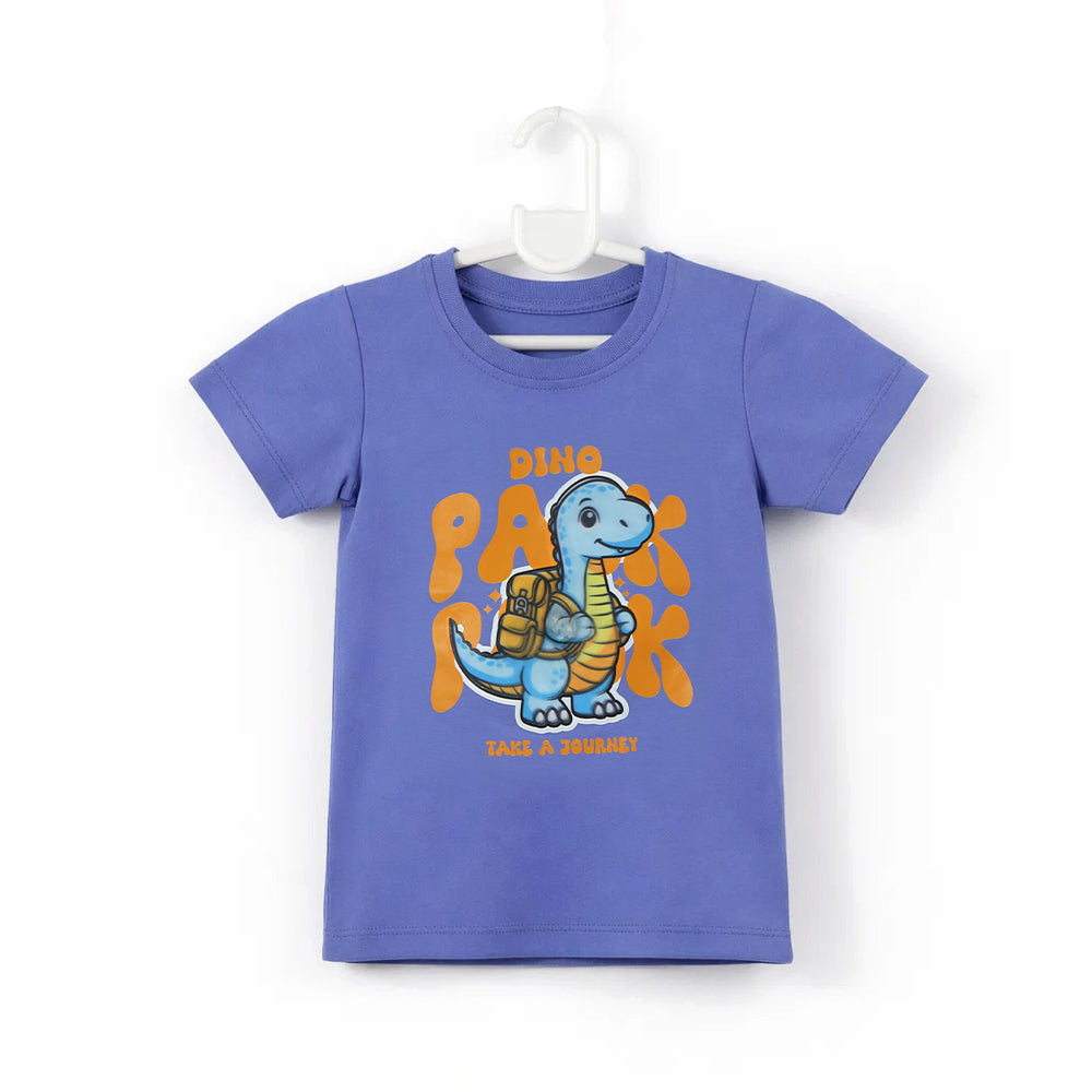 BOYS S/S ROUND NECK T-SHIRT PURPLE ZHS-26 3-4 YEAR 2620 Default Title - MamasJan KidsWear