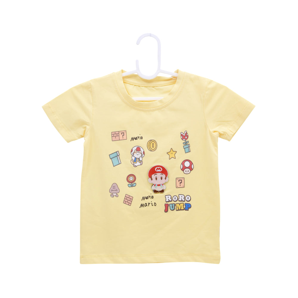 BOYS S/S ROUND NECK T-SHIRT LEMON ZHS-26 2-3 YEAR 2605 Default Title - MamasJan KidsWear