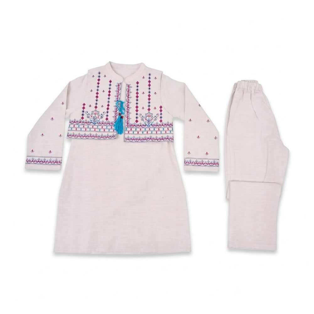 GIRLS L/S 2PC KURTA SUIT SKIN ZHS-26 7-8 YEAR 6238 Default Title - MamasJan KidsWear