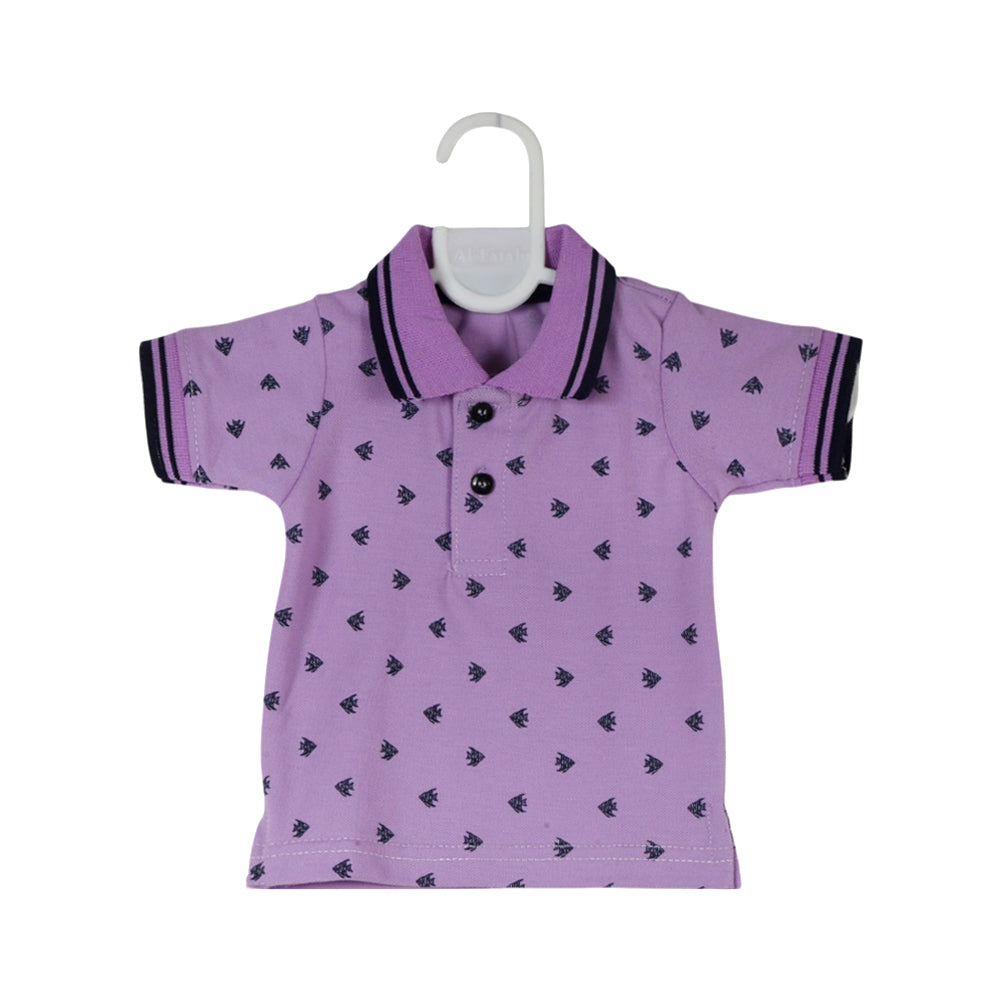 BOYS S/S T-SHIRT N&E PURPLE LEAF PRINT OSB ZHS-26 0-3M HC Default Title - MamasJan KidsWear