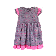 GIRLS CAP/SLV KNIT FROCK PINK ZHS-26 18-24M 6202 Default Title - MamasJan KidsWear