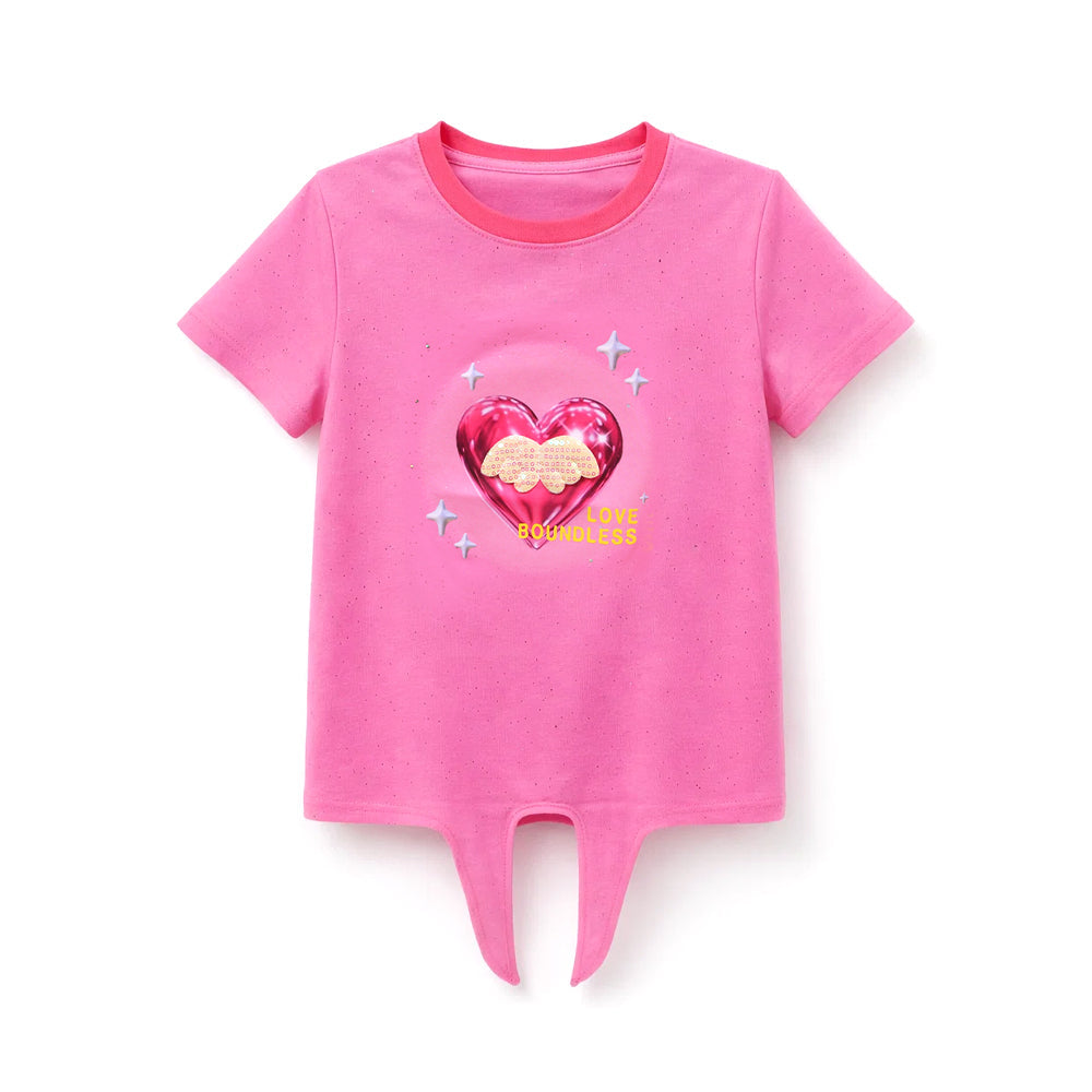 GIRLS S/S KNIT BLOUSE PINK ZHS-26 8-9 YEAR B-787 Default Title - MamasJan KidsWear