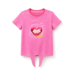GIRLS S/S KNIT BLOUSE PINK ZHS-26 8-9 YEAR B-787 Default Title - MamasJan KidsWear