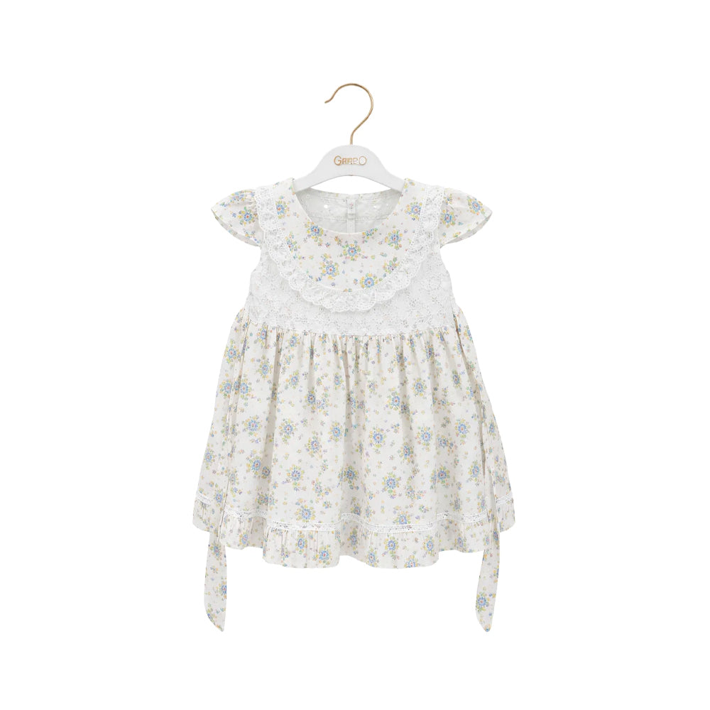 GIRLS CAP/SLV 2PC FROCK WHITE ZHS-26 12-18M 4100 C.G Default Title - MamasJan KidsWear