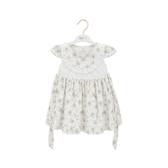 GIRLS CAP/SLV 2PC FROCK WHITE ZHS-26 12-18M 4100 C.G Default Title - MamasJan KidsWear