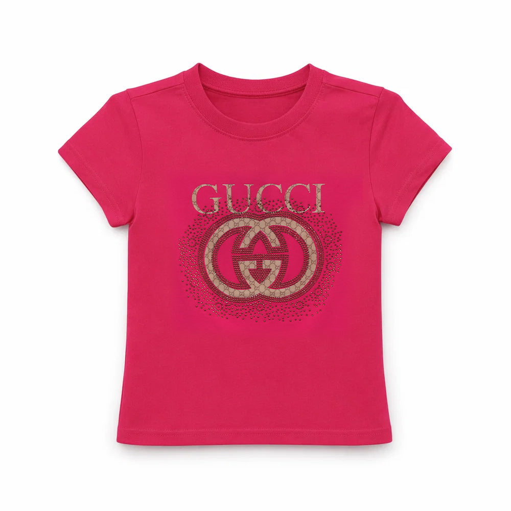 GIRLS S/S KNIT BLOUSE BRANDED D PINK ZHS-26 18-24 M 3301 C.G Default Title - MamasJan KidsWear