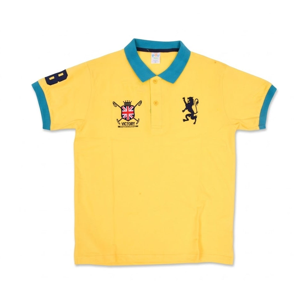BOYS S/S POLO T-SHIRT ZHS-26 8-9 YEAR 002 W.G Default Title - MamasJan KidsWear