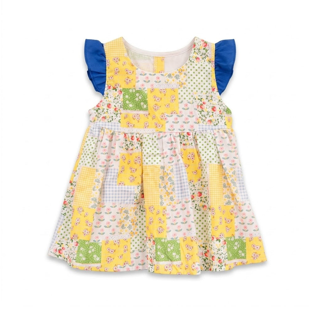 GIRLS CAP/SLV COTTON FROCK PRINTED ZHS-26 18-24M 039 W.G Default Title - MamasJan KidsWear