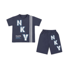 BOYS S/S 2PC KNICKER SUIT MIX COL ZHS-26 5-6 YEAR 006 FK Default Title - MamasJan KidsWear