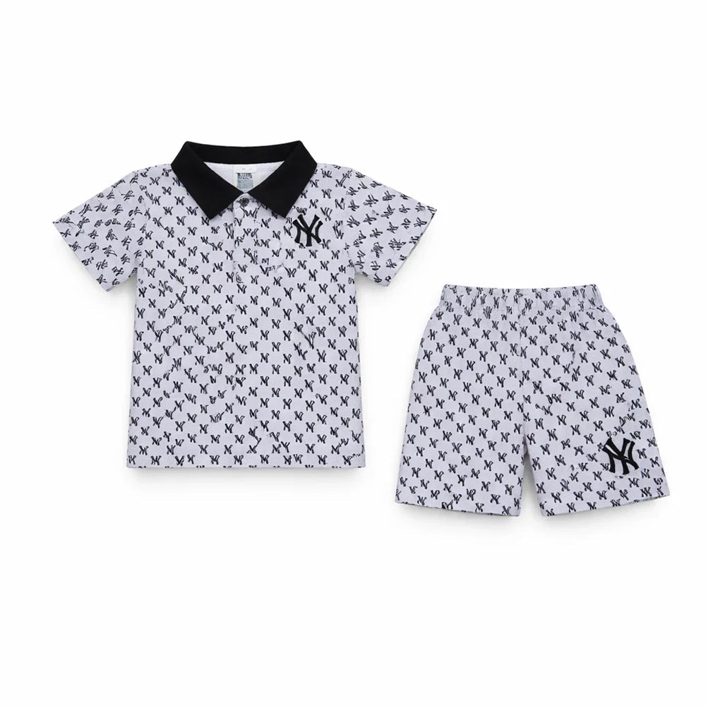 BOYS S/S 2PC KNICKER SUIT MIX COL ZHS-26 12-18M 014 FK Default Title - MamasJan KidsWear