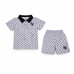 BOYS S/S 2PC KNICKER SUIT MIX COL ZHS-26 12-18M 014 FK Default Title - MamasJan KidsWear