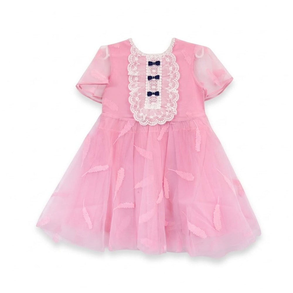GIRLS S/S FANCY FROCK MIX COL ZHS-26 4-5 YEAR 016 AT Default Title - MamasJan KidsWear