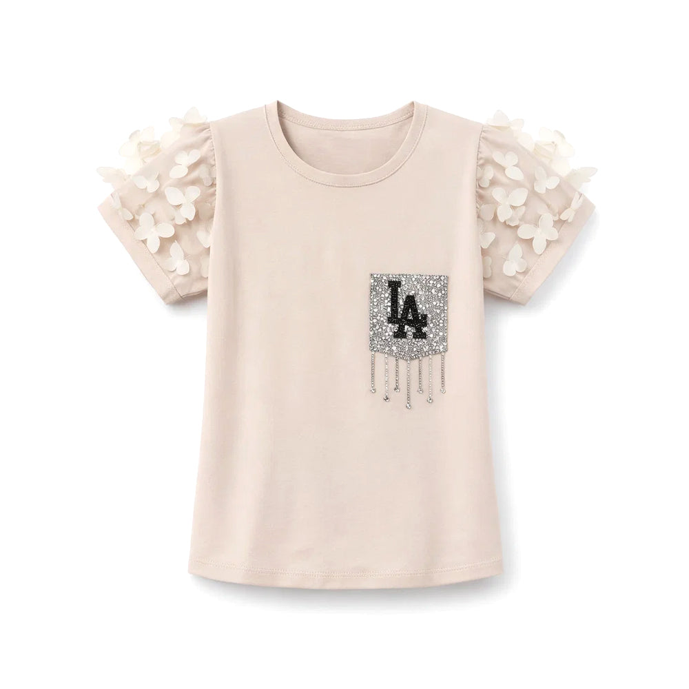 GIRLS S/S FANCY BLOUSE ZHS-26 5-6 YEAR 017 AT Default Title - MamasJan KidsWear