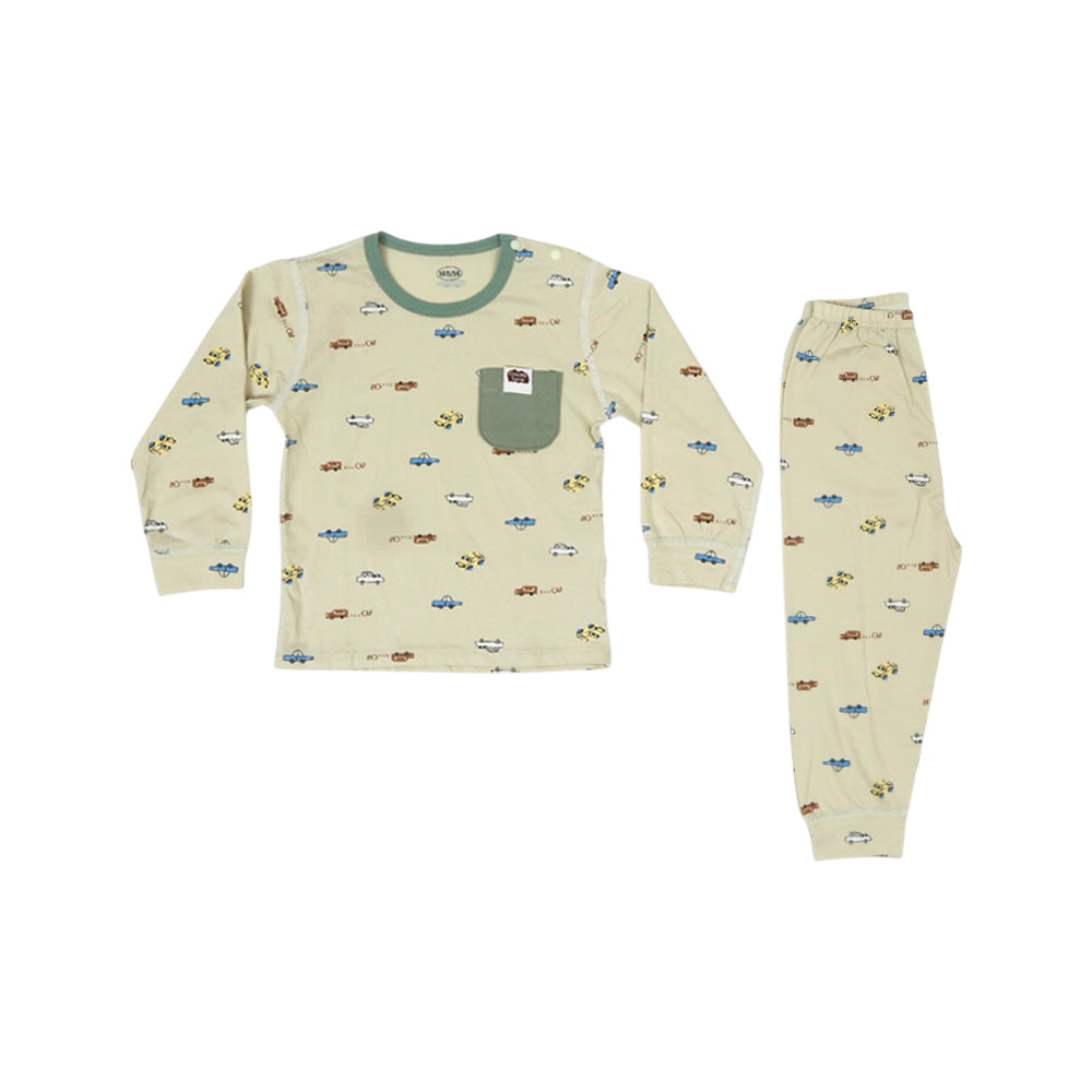 UNISEX L/S 2PC SLEEPING SUIT ZHS-26 12-18M 102 W/G Default Title - MamasJan KidsWear