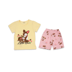 GIRLS S/S 2PC KNICKER SUIT MIX COL ZHS-26 3-4YEAR 107 W/G Default Title - MamasJan KidsWear