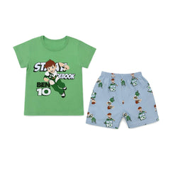 BOYS S/S 2PC KNICKER SUIT MIX COL ZHS-26 3-4YEAR 109 W/G Default Title - MamasJan KidsWear