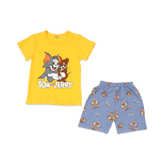BOYS S/S 2PC KNICKER SUIT MIX COL ZHS-26 4-5YEAR 109 W/G Default Title - MamasJan KidsWear