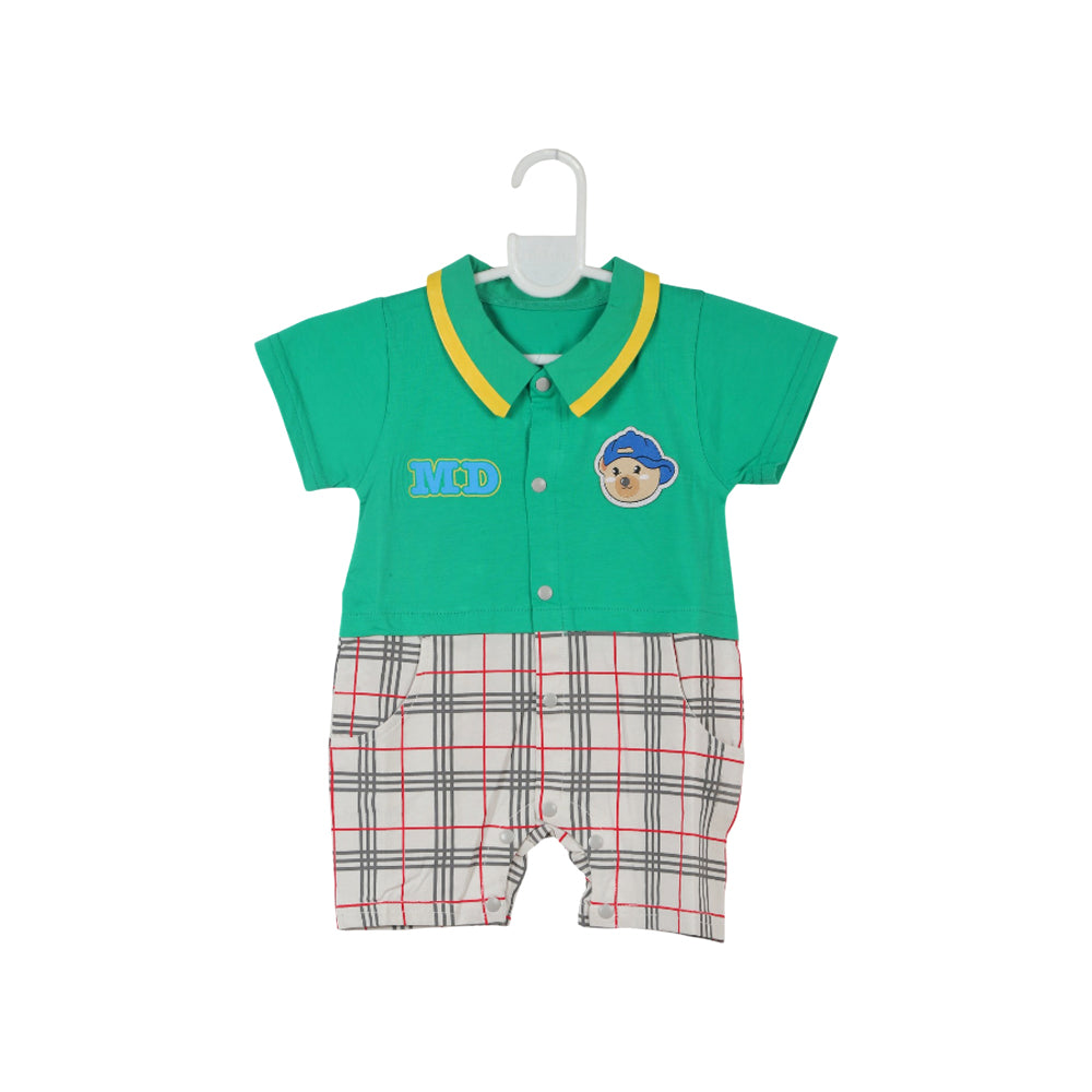 BOYS S/S PRINTED ROMPER MIX COL ZHS-26 3-6M 1035 W/G Default Title - MamasJan KidsWear