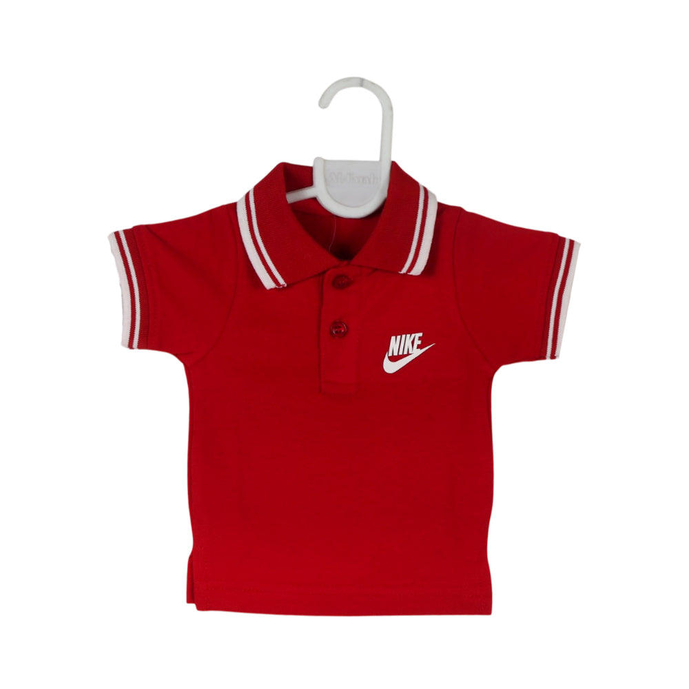 BOYS S/S POLO T-SHIRT RED ZHS-26 0-3M 02 H/C Default Title - MamasJan KidsWear