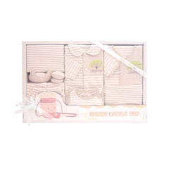 BABY 9PC GIFT SET BOX GREY STRIPE IRS-26 872 Default Title - MamasJan KidsWear
