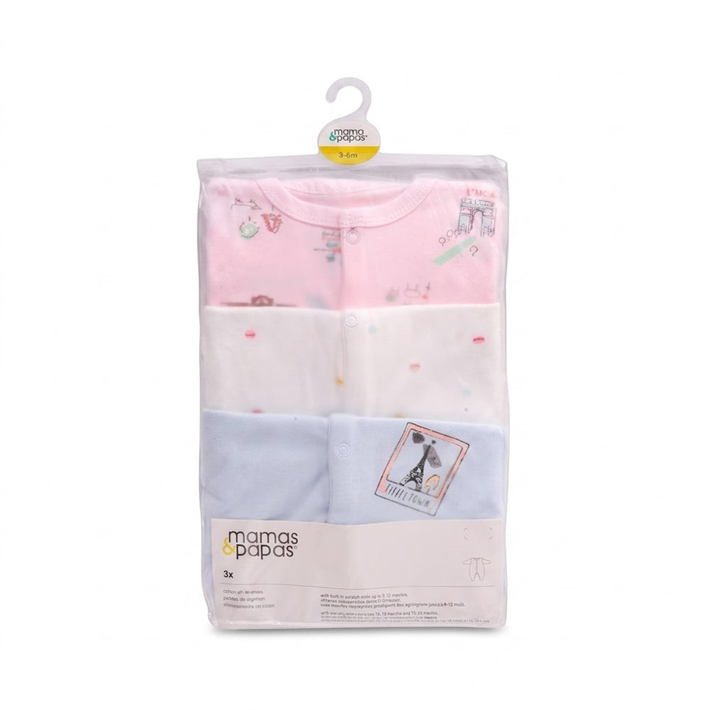 GIRLS L/S 3PC SLEEP SUIT IRS-26 3-6M MP-01 Default Title - MamasJan KidsWear